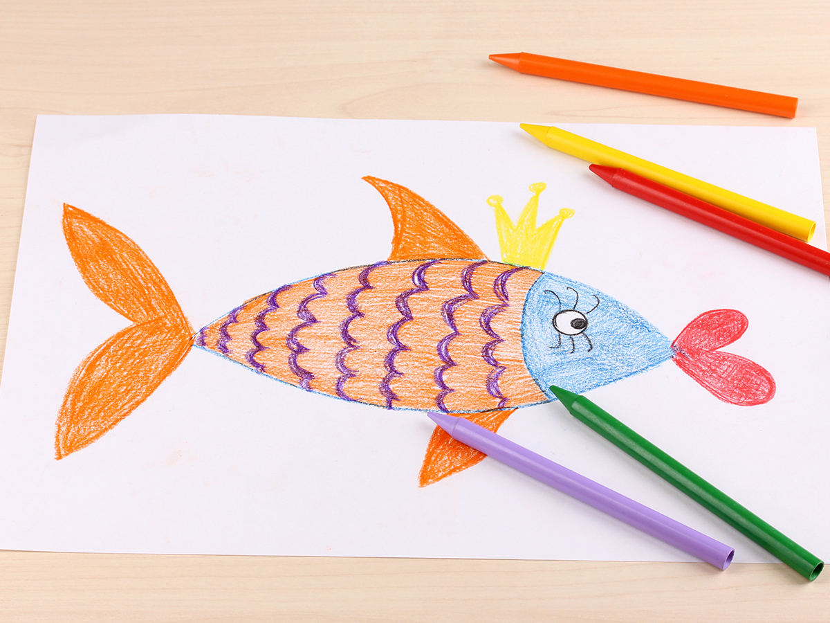 Colorful drawing of a fish