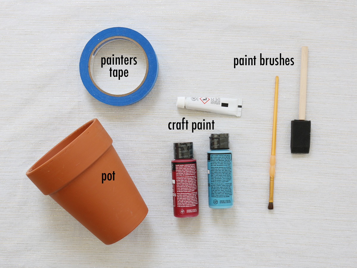 4th of July DIY hand-painted pot materials