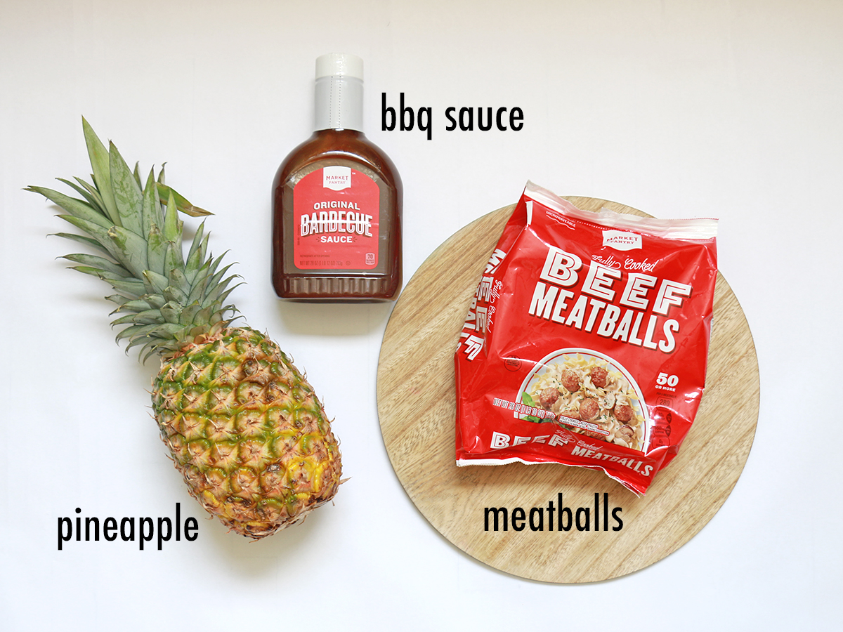 Barbecue meatballs with pineapple ingredients