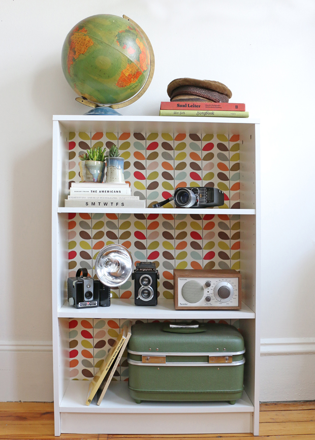 Weekend Project: Wallpaper a Bookcase
