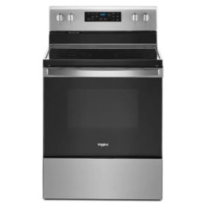 Black and silver Whirlpool electric range