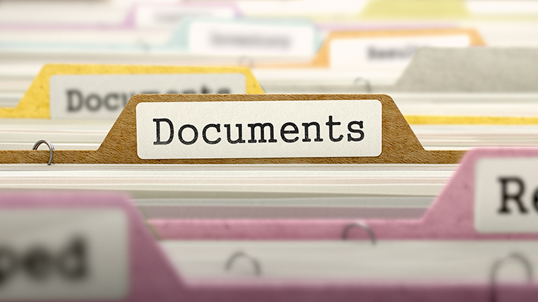 Documents Concept on Folder Register.