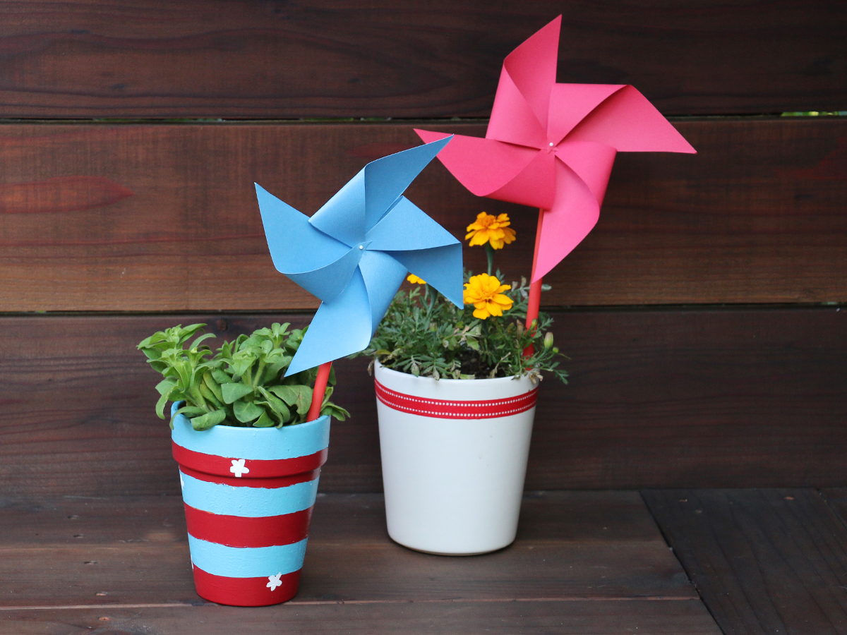 4th of July DIY hand-painted pots