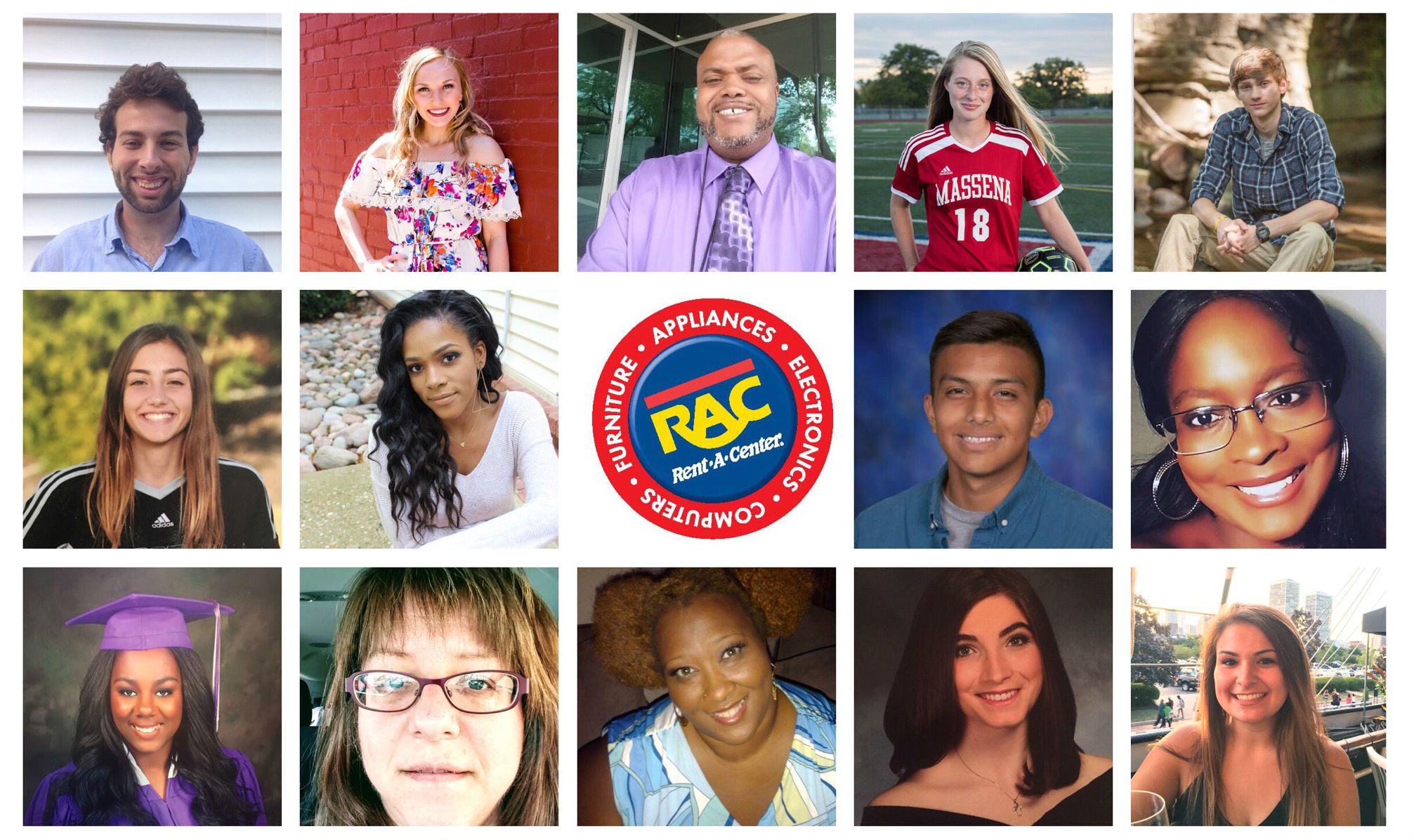 RAC scholarship recipient collage of portraits