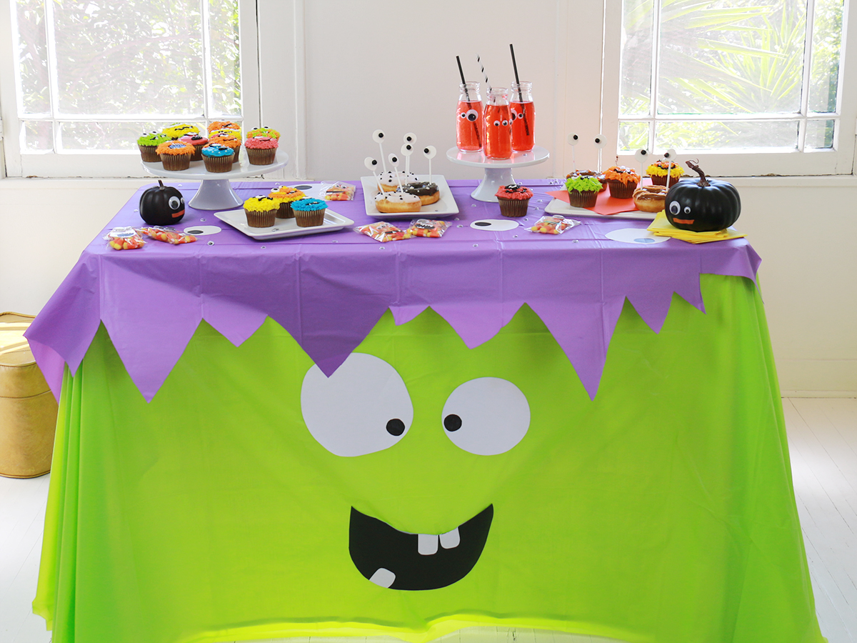 Halloween party monster table decor