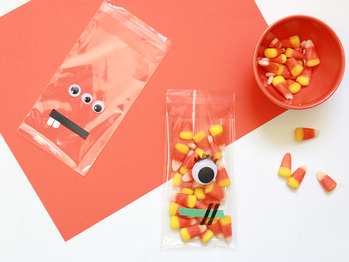 How to make monster Halloween treat bags