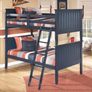 Black Ashley Leo Twin Over Twin Bunk Bed