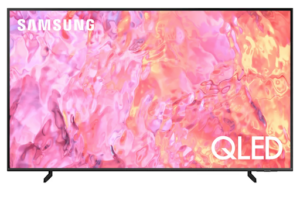 Samsung QLED TV with vivid and vibrant image of pink water and ice