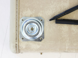 Mark the holes for the four furniture foot plates.