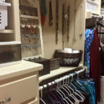 Jewelry neatly displayed in a closet by Organized Chaos With a Twist.