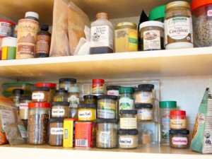 Spices in a cabinet: after.