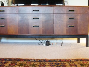 TV cables before they are organized.