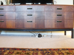 TV cables before they are organized.