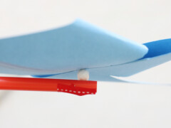 A closeup of the back of the finished pinwheel.