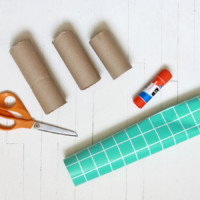 Cut up the cardboard tube from the gift wrap.