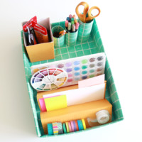 Secure the tubes in caddy to hold supplies.