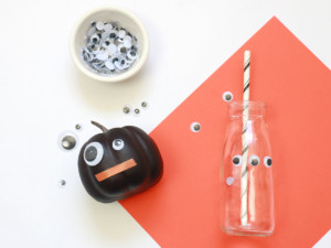 Stick googly eyes to glass cups, plates, or other tabletop décor.