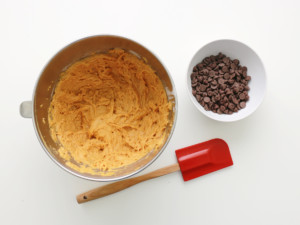 Add the vanilla and chocolate chips.