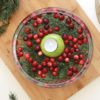 Apple tea light in vase