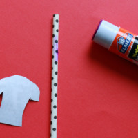Paper jersey, straw and glue