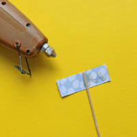 Gluing soccer ball flag