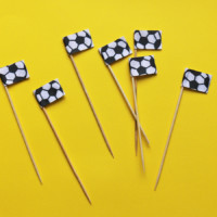 Soccer ball ribbon flags