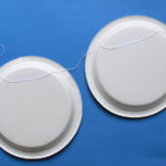 Two paper plates upside down