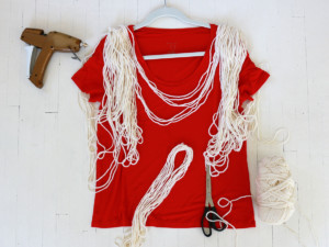 Continue adding on sections of yarn until the shoulders have been filled.