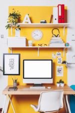 <b>Buttercup</b><br>Splash this bright color in spots that need a little extra energy. Partially paint a wall with Pantone’s Buttercup to add a burst of style to your office. Because what better way to motivate than with a fun pop of color?